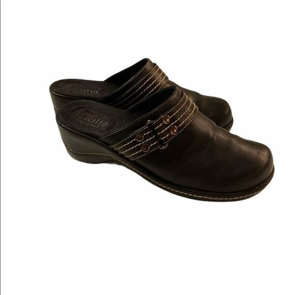 Rialto Comfort Shoe Black Clog Mule Slip-on 7 Med